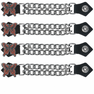Set of Four Butterfly Vest Extenders with Chrome Chain – AC1048-DL