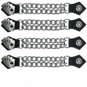 Set of Four Deadmans Hand Vest Extenders with Chrome Chain – AC1046-DL