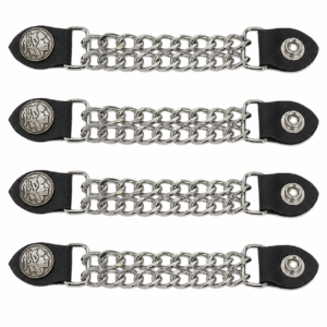 Set of Four Indian Head Nickel Vest Extenders with Chrome Chain – AC1054-DL