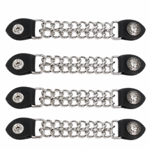 Set of Four Lady Liberty Silver Dime Vest Extenders with Chrome Chain – AC1073-DL
