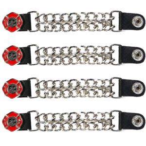 Set of Four Fire Department Vest Extenders with Chrome Chain – AC1097-FD-DL