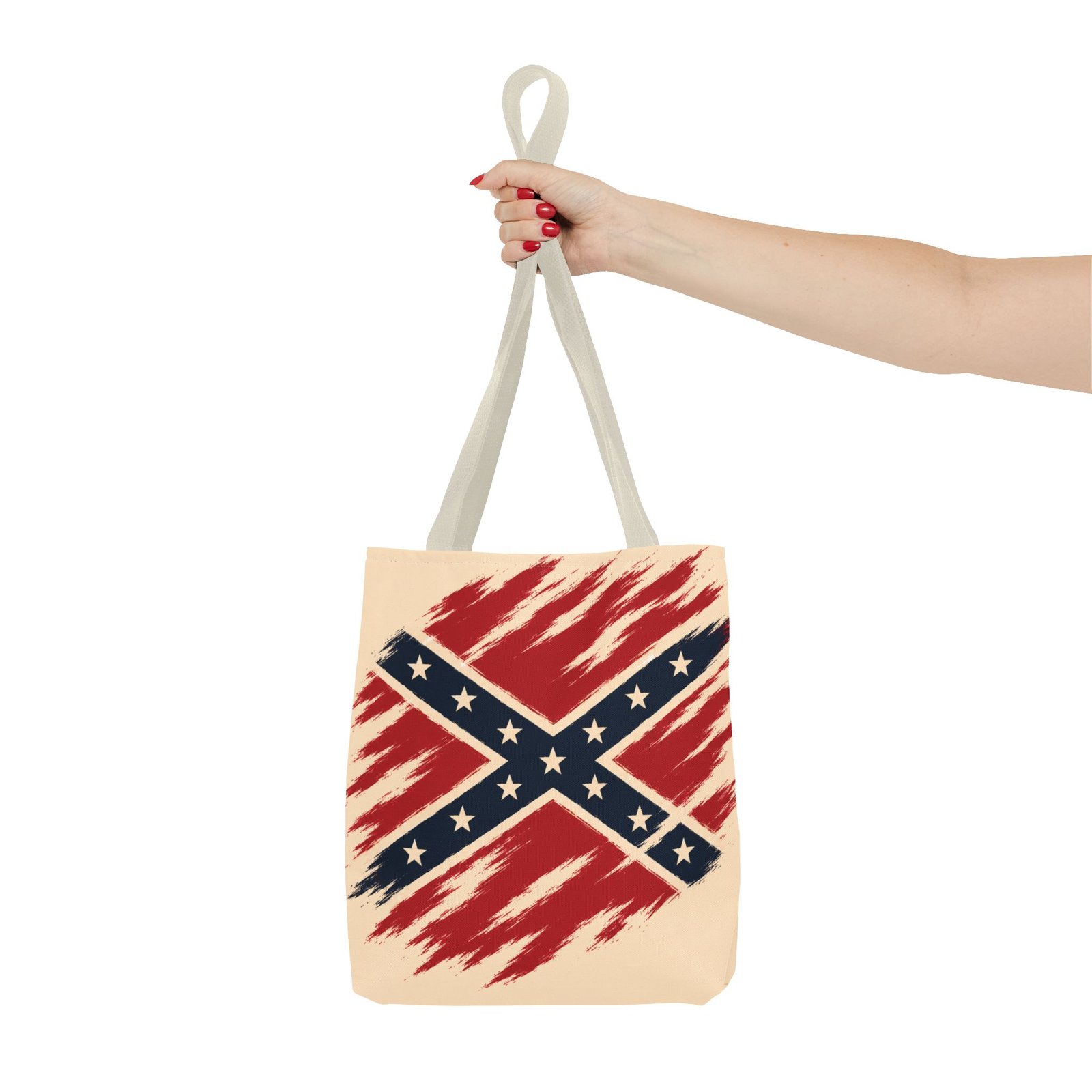 Tote Bag - Stylized Rebel Flag - Confederate - Cream Bag - Choice of Handle Colors 6 Tote Bag - Stylized Rebel Flag - Confederate - Cream Bag - Choice of Handle Colors - Image 6