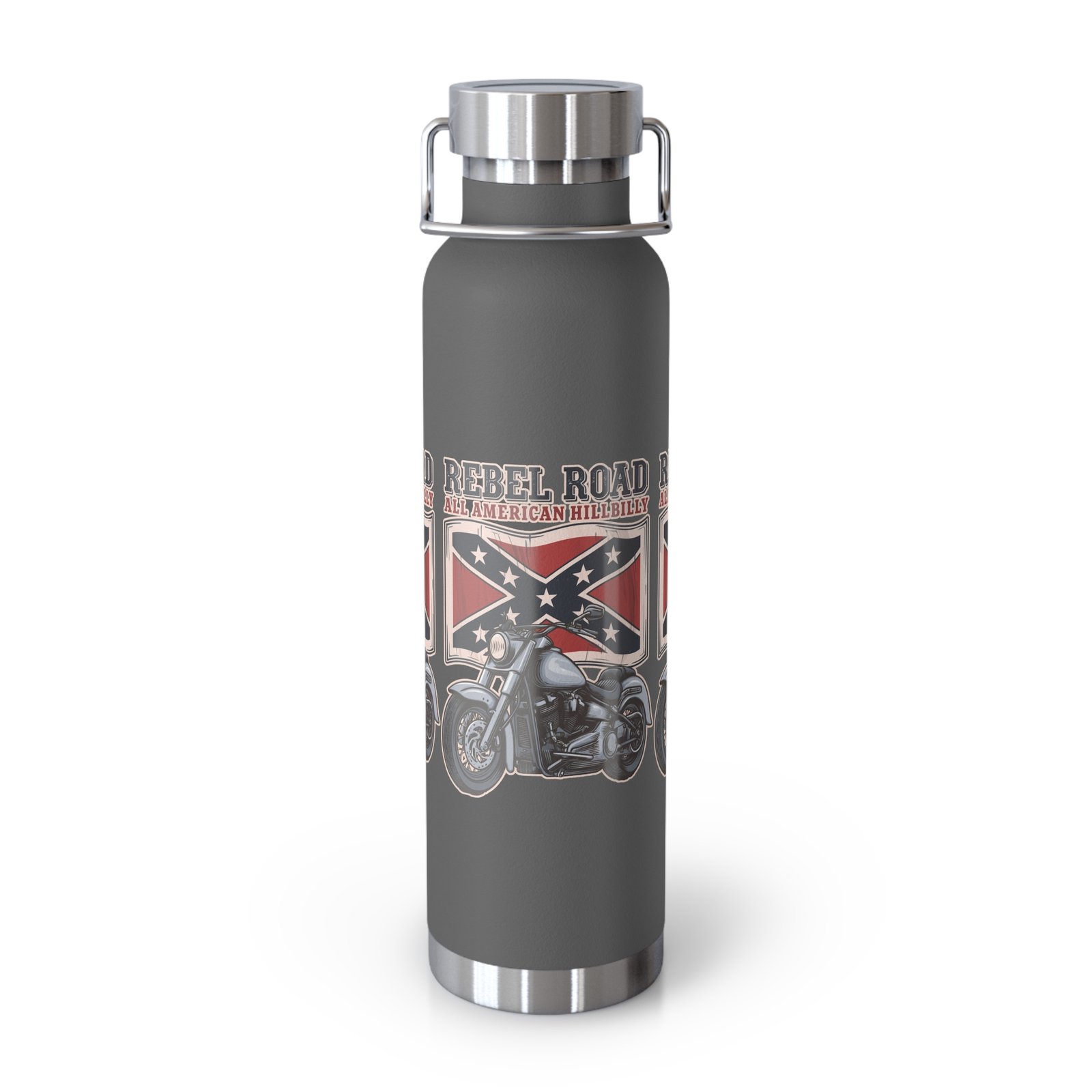 'All American Hillbilly' - 'Rebel Road' - Motorcycle - 22oz Insulated Water Bottle - Image 11