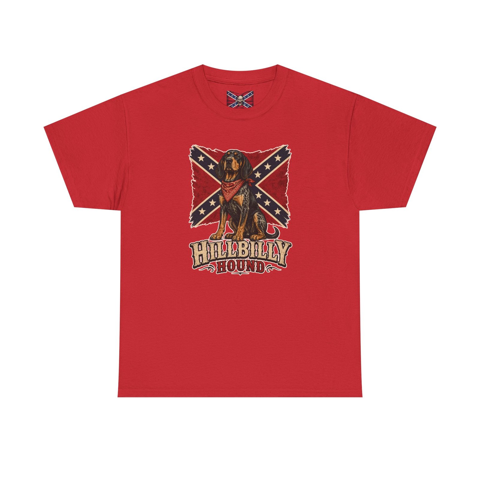 Confederate Flag - Dog - 'Hillbilly Hound' - Version 2 - Rebel T-Shirt - Unisex Heavy Cotton Tee - Image 21