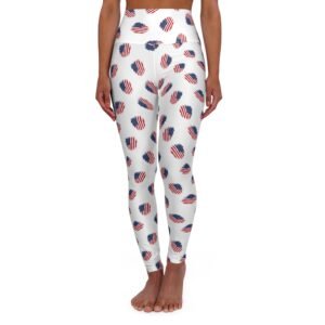 American Flag High-Waist Yoga Leggings – Patriotic Stars & Stripes Pattern Activewear