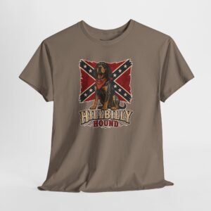 Confederate Flag - Dog - 'Hillbilly Hound' - Version 2 - Rebel T-Shirt - Unisex Heavy Cotton Tee