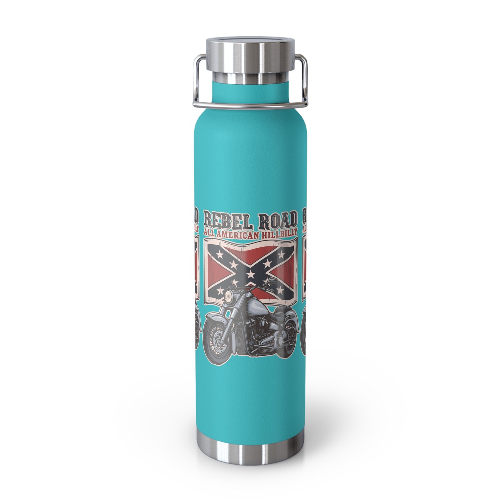 'All American Hillbilly' - 'Rebel Road' - Motorcycle - 22oz Insulated Water Bottle - Image 2