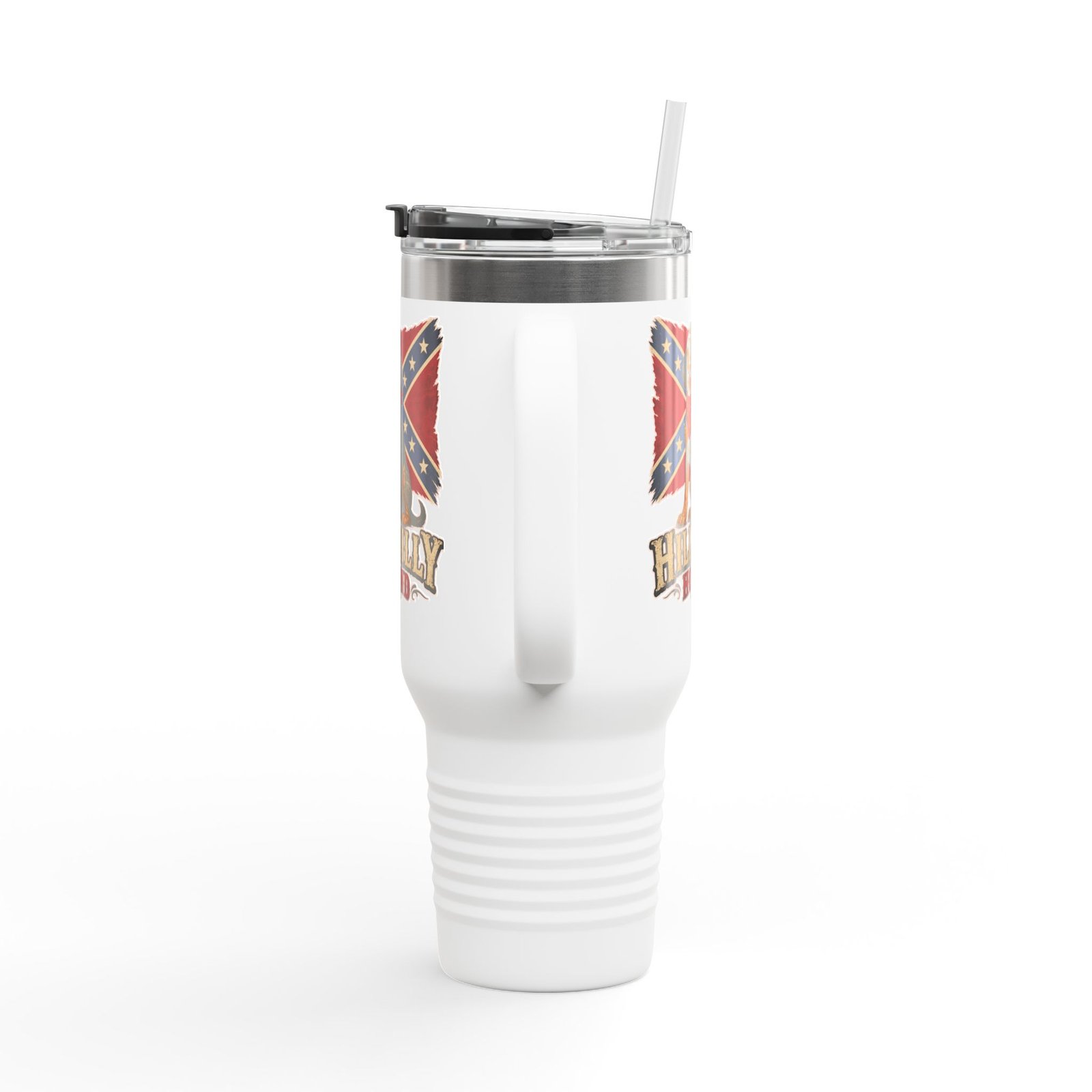 Insulated Travel Mug - 40oz - Rebel Flag with Dog - Text, 'Hillbilly Hound' - Version 2 - Image 8