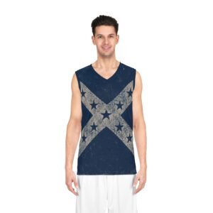 Rebel Flag Basketball Jersey - Confederate - Vintage Distressed All-Over Print