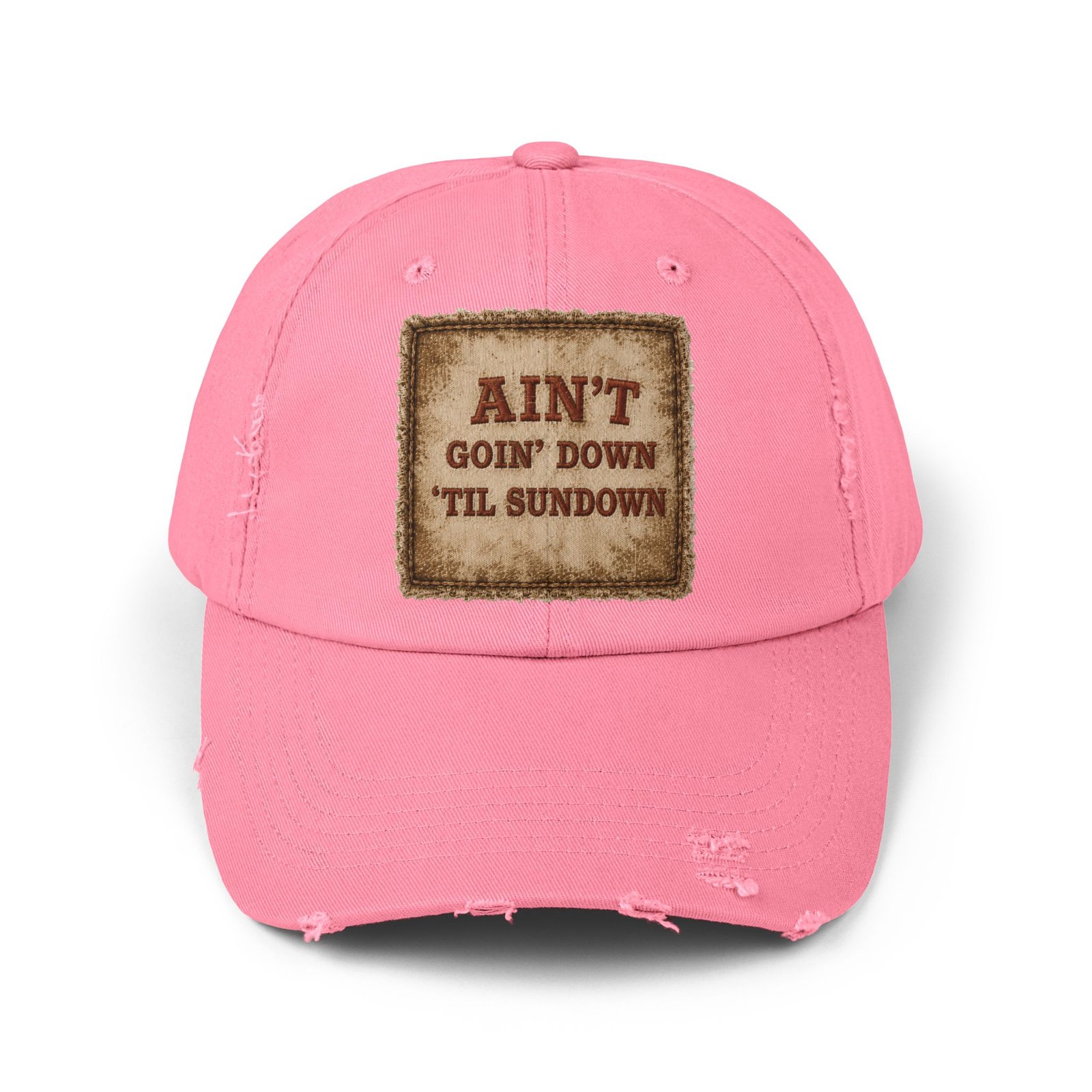 Distressed Baseball Cap - "Ain't Goin' Down 'Til Sundown" Patch Look 3 Distressed Baseball Cap - "Ain't Goin' Down 'Til Sundown" Patch Look - Image 3