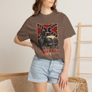 Garment-Dyed T-shirt - Comfort Colors 1717 - Heritage Flag - Truck - 'Dirt Road Royalty' - Skeleton