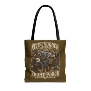 Tote Bag - Rebel Flag - 'Over Yonder on the Front Porch' - Skeletons - Dog - Confederate - Banjo - Choice of Handle Colors