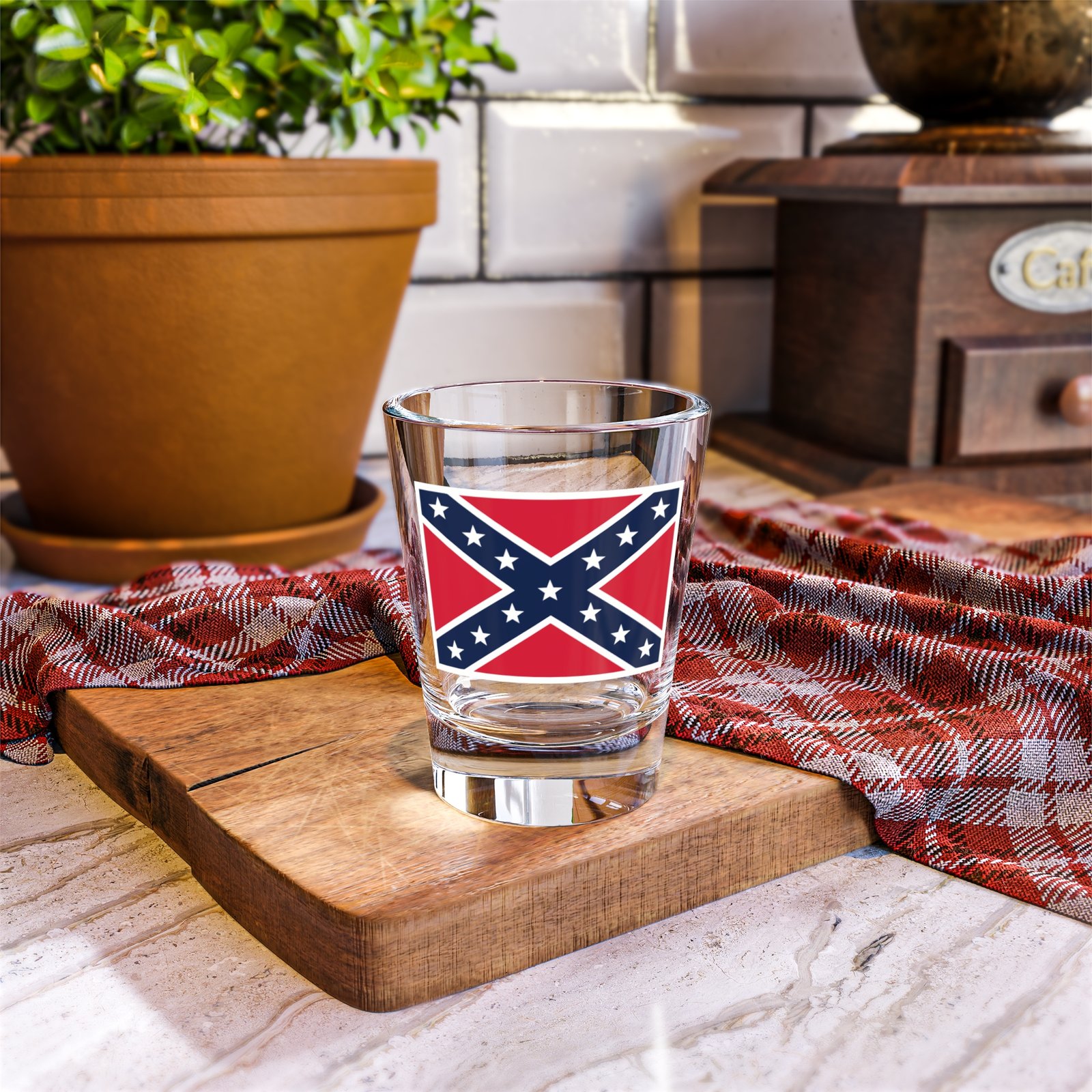 1.5oz Shot Glass - Confederate Flag Design - Rebel Glassware - Image 4