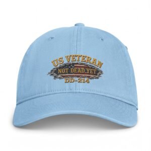 US Veteran - Ain't Dead Yet - DD-214 - Washed Cap - Ballcap - Hat - Vintage Patch Look