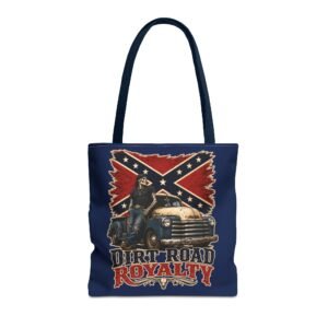Tote Bag - Rebel Flag - 'Dirt Road Royalty' - Skeleton Truck - Confederate - Blue Bag - Choice of Handle Colors