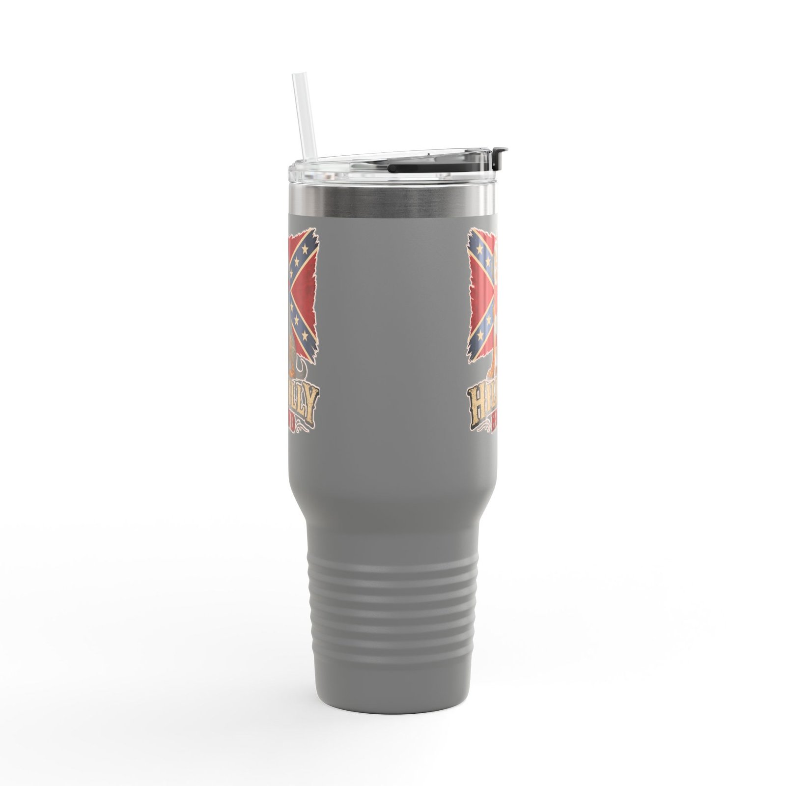 Insulated Travel Mug - 40oz - Rebel Flag with Dog - Text, 'Hillbilly Hound' - Version 2 - Image 7