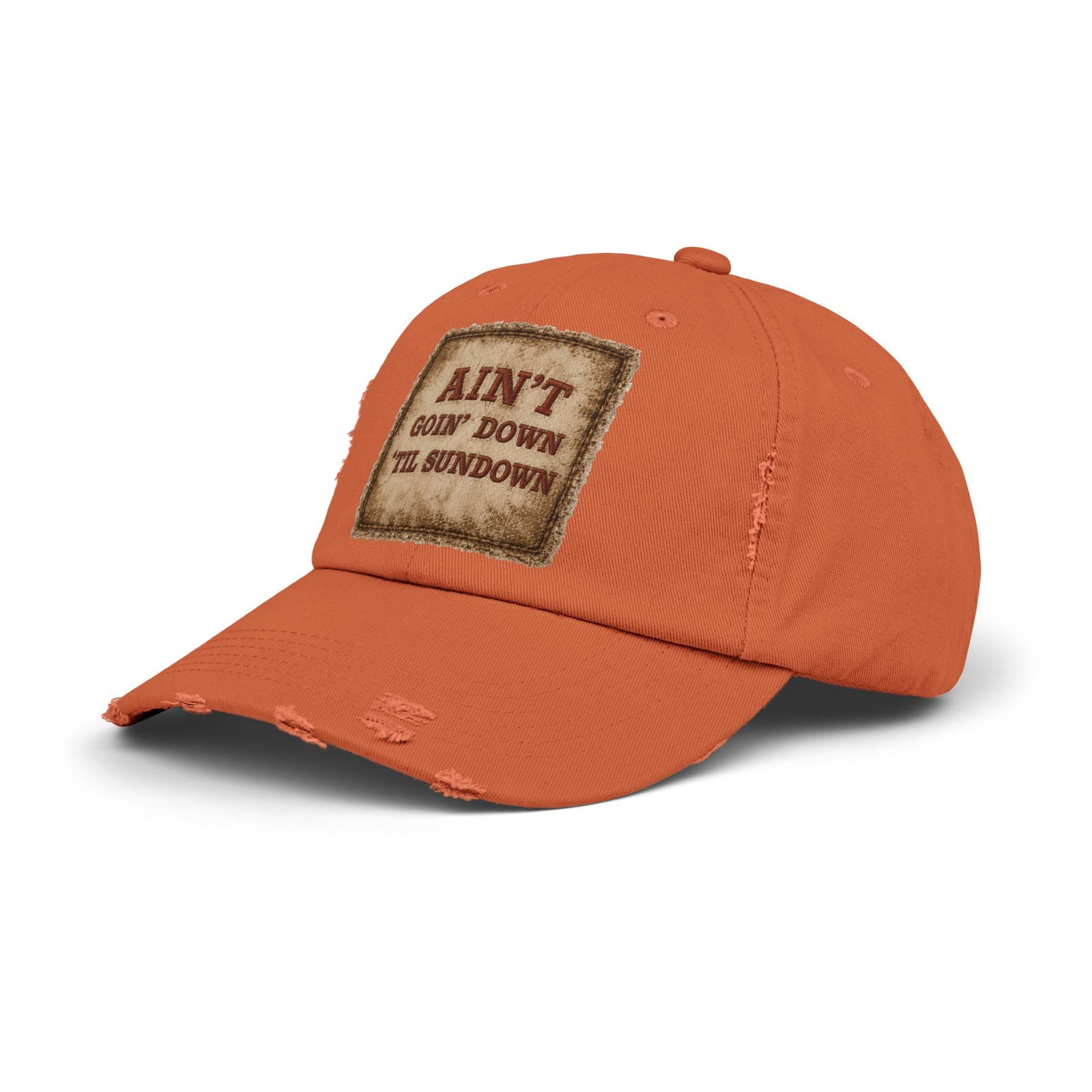 Distressed Baseball Cap - "Ain't Goin' Down 'Til Sundown" Patch Look 16 Distressed Baseball Cap - "Ain't Goin' Down 'Til Sundown" Patch Look - Image 16
