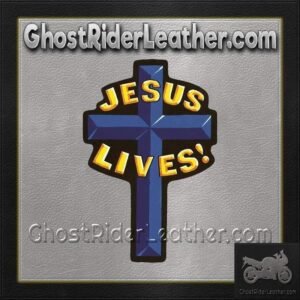 Jesus Lives Cross Christian Biker Patch /  PAT-A42-DL