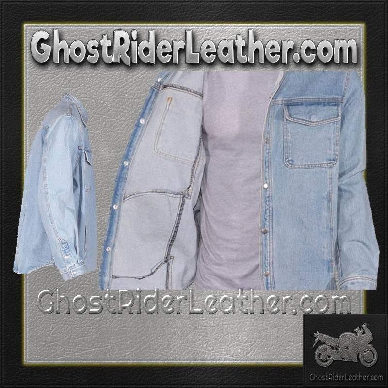 Denim Shirt - Men's - Light Blue - Snap Pockets - MJ777-DENIM-DL - Image 9