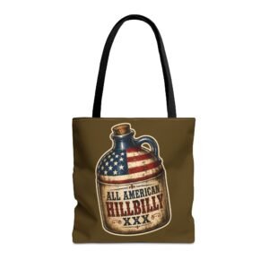 Tote Bag - American Flag - 'All American Hillbilly' - Moonshine Jug - Confederate - Choice of Handle Colors