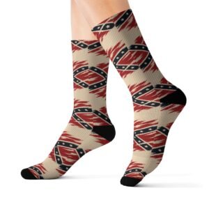 Rebel Flag Sublimation Socks - Patriotic USA Crew Socks
