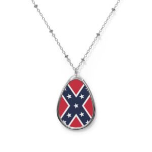 Oval Necklace - Rebel Flag - Confederate Jewelry