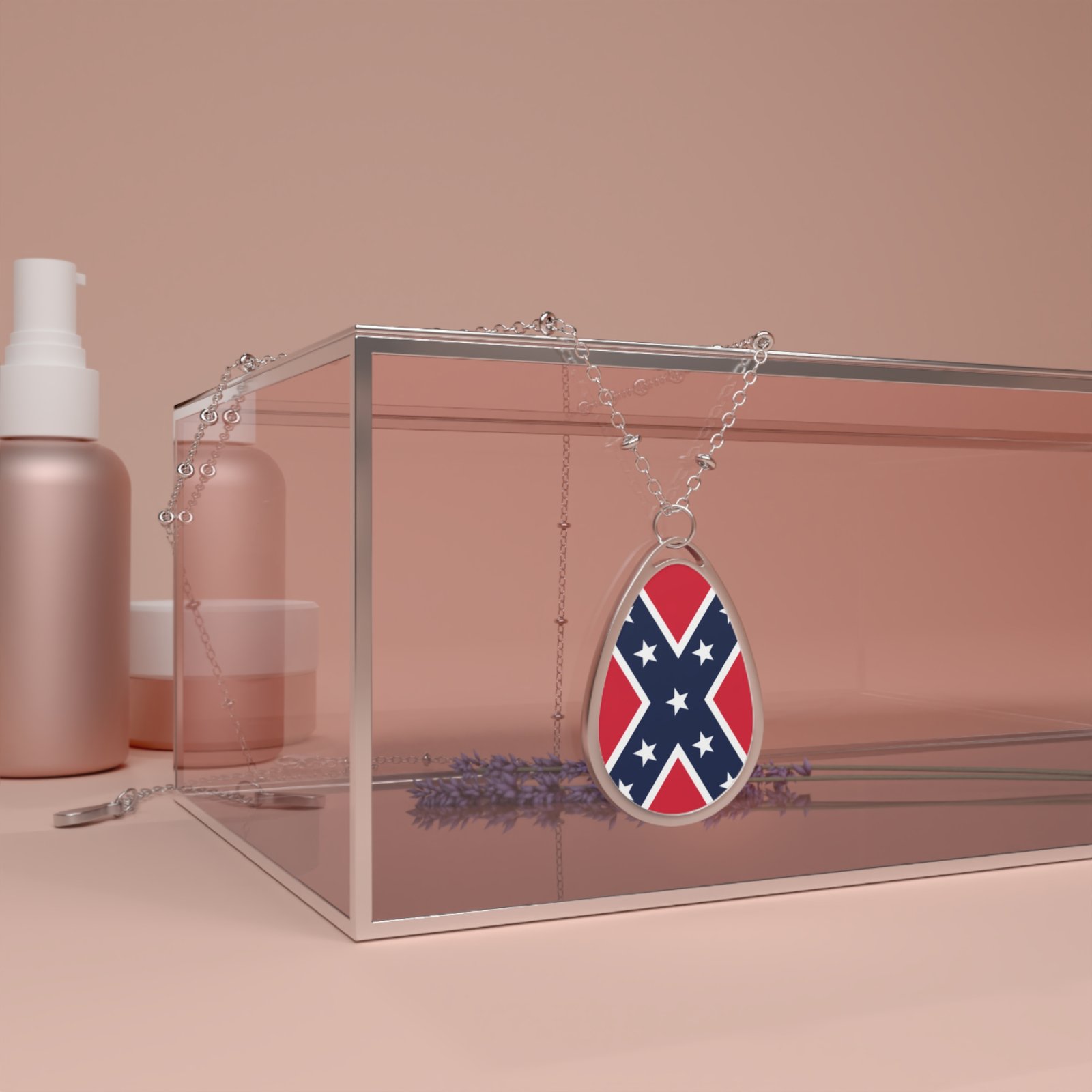 Oval Necklace - Rebel Flag - Confederate Jewelry - Image 4