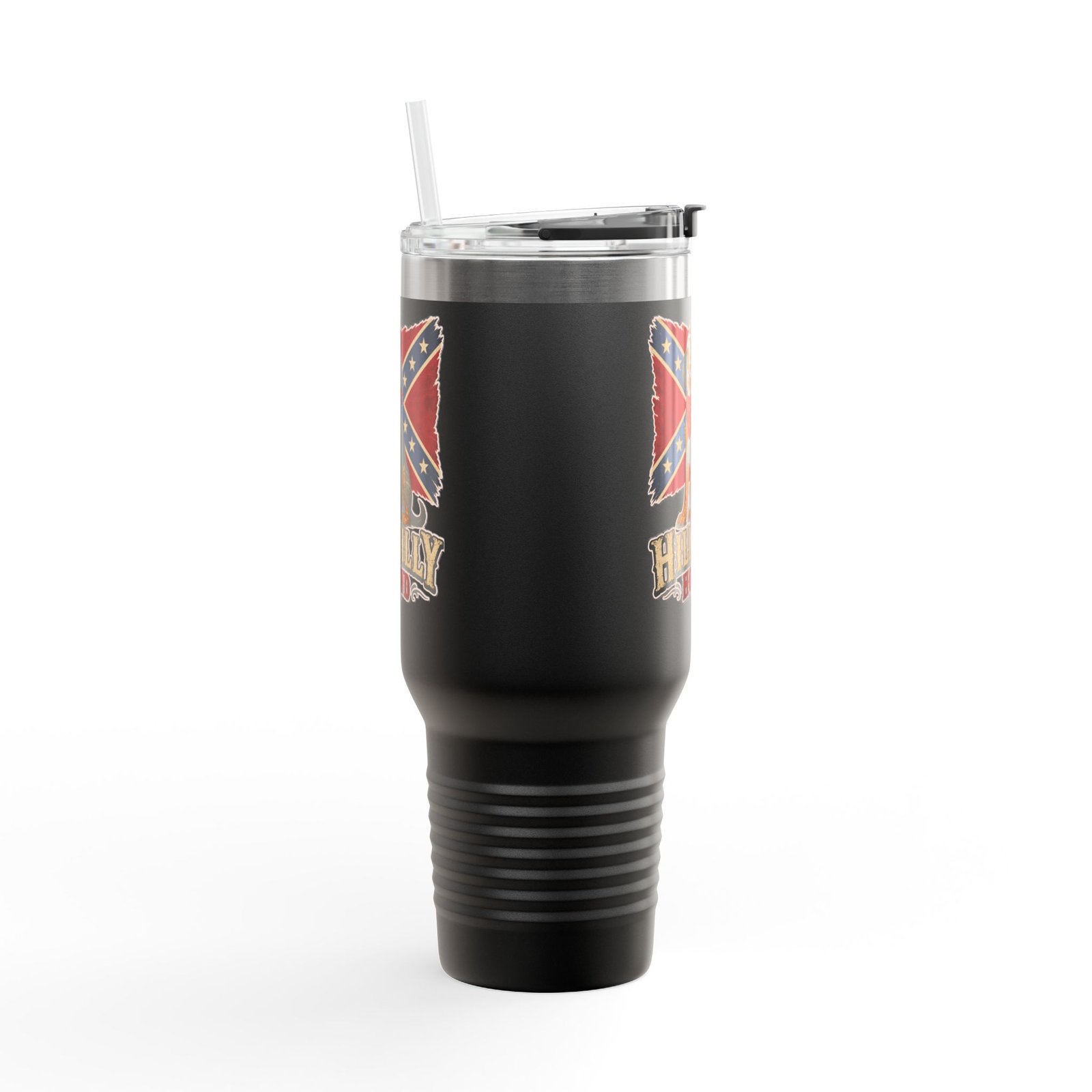 Insulated Travel Mug - 40oz - Rebel Flag with Dog - Text, 'Hillbilly Hound' - Version 2 - Image 14