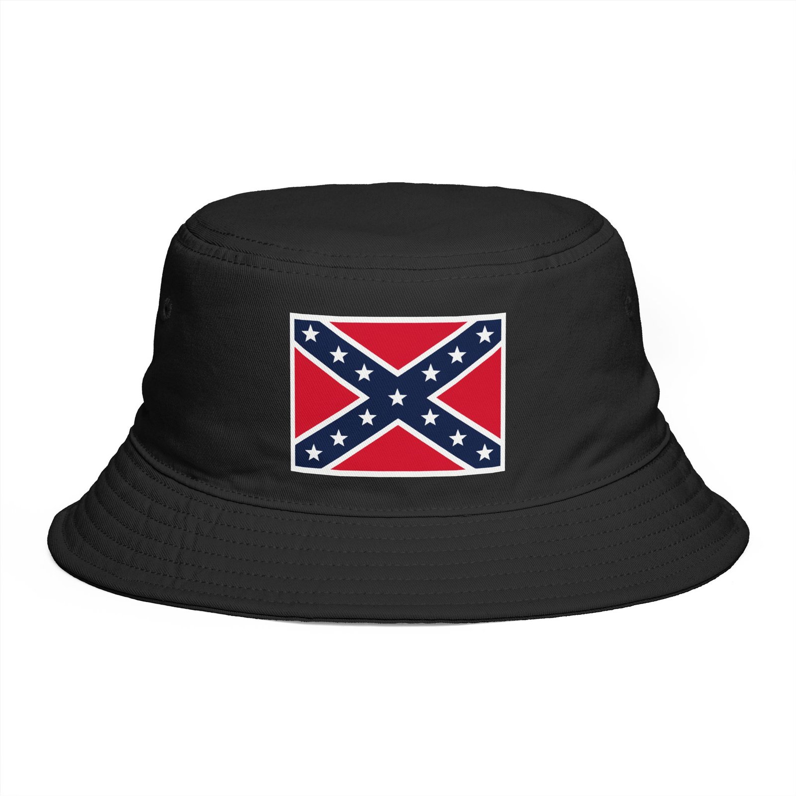 Confederate Flag Bucket Hat - Retro Rebel Patch Summer Sun Hat - Image 7
