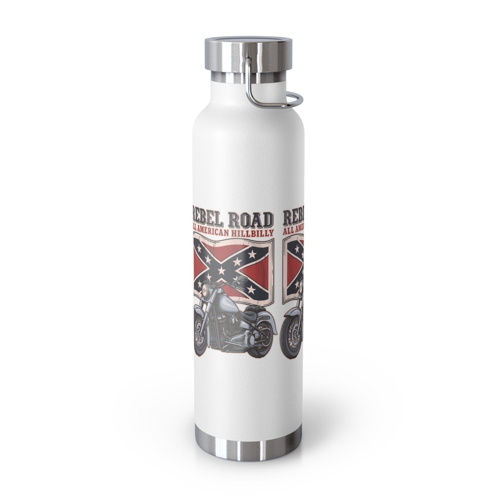 'All American Hillbilly' - 'Rebel Road' - Motorcycle - 22oz Insulated Water Bottle - Image 16