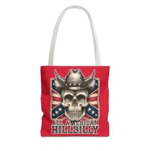 Tote Bag - Rebel Flag - Confederate - Cowboy Skull - 'All American Hillbilly' - Choice of Handle Colors