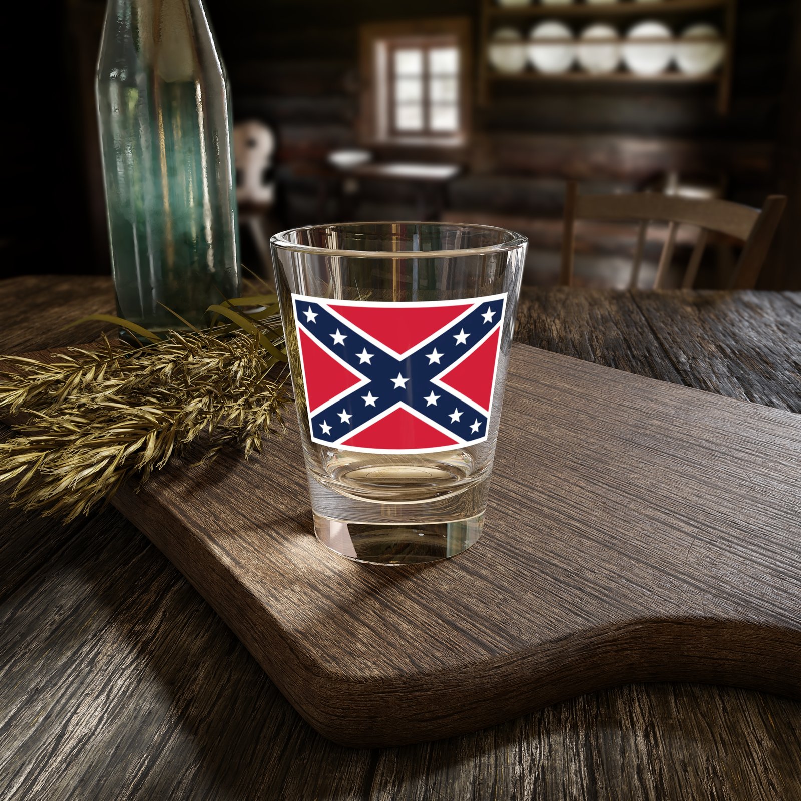 1.5oz Shot Glass - Confederate Flag Design - Rebel Glassware - Image 2