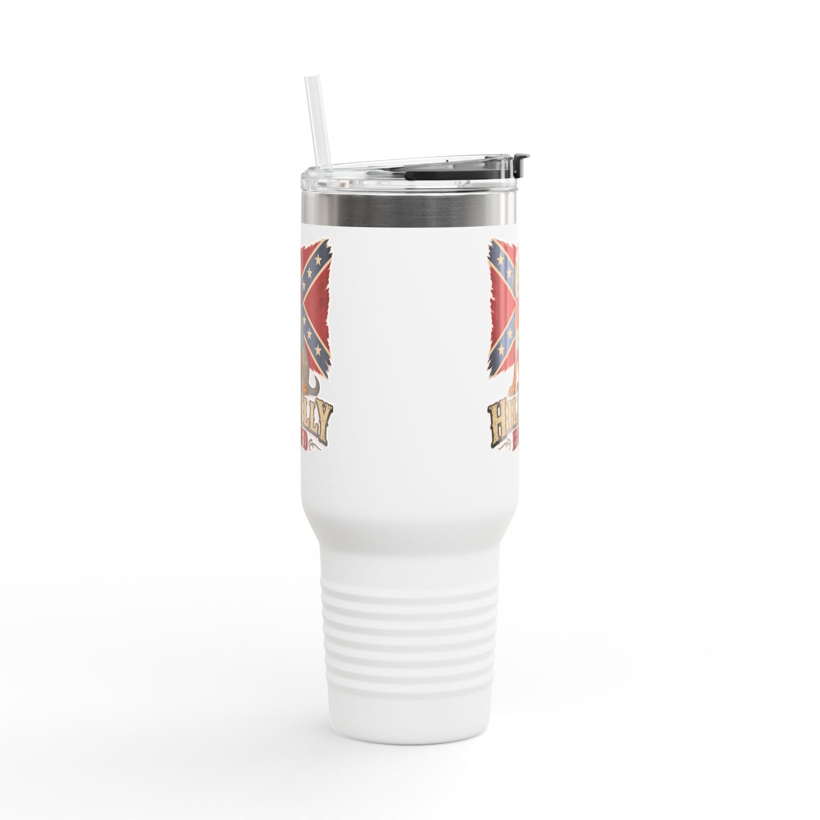 Insulated Travel Mug - 40oz - Rebel Flag with Dog - Text, 'Hillbilly Hound' - Version 2 - Image 12