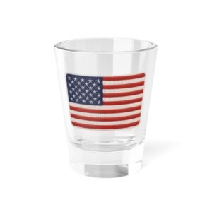 1.5oz Shot Glass - American Flag Design - USA Patch Look - Glassware