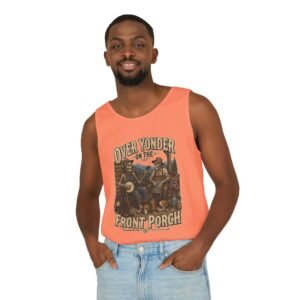 Tank Top - 'Over Yonder on the Front Porch' - Dog - Patriotic Southern Heritage - Skeleton - Banjo - Tee Shirt