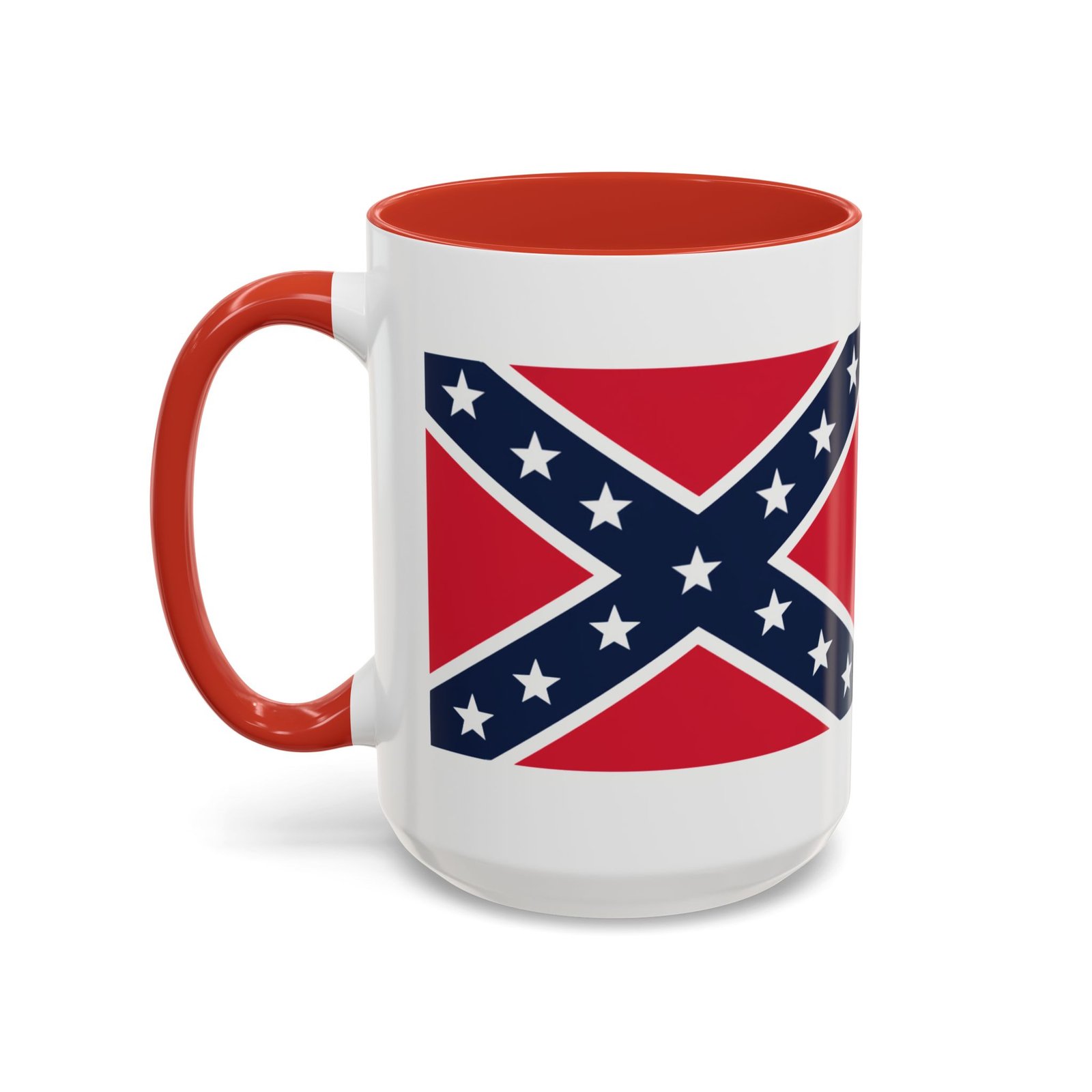 Accent Coffee Mug - Rebel Flag - Confederate - Heritage Cup - Choice of Colors - Image 3