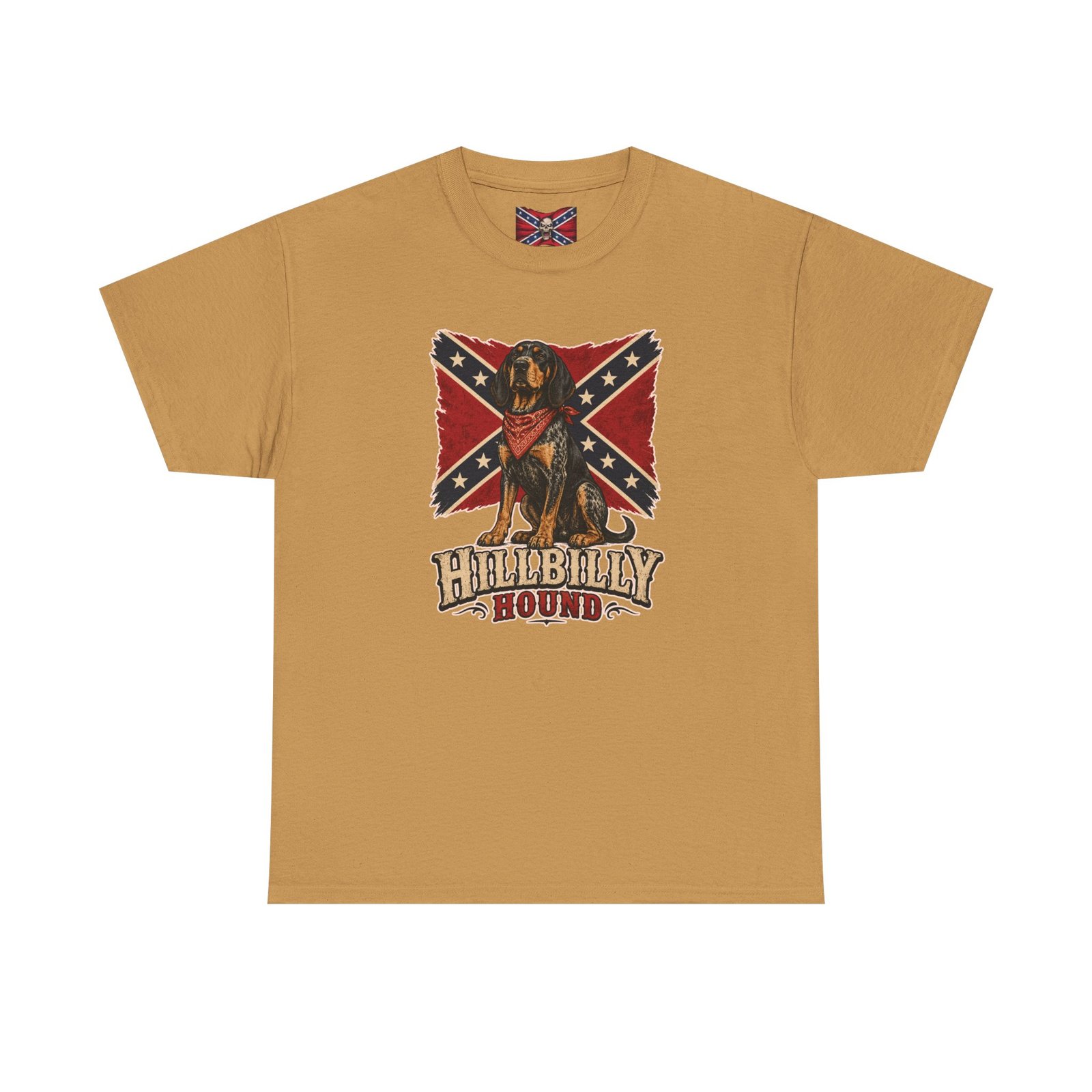 Confederate Flag - Dog - 'Hillbilly Hound' - Version 2 - Rebel T-Shirt - Unisex Heavy Cotton Tee - Image 13