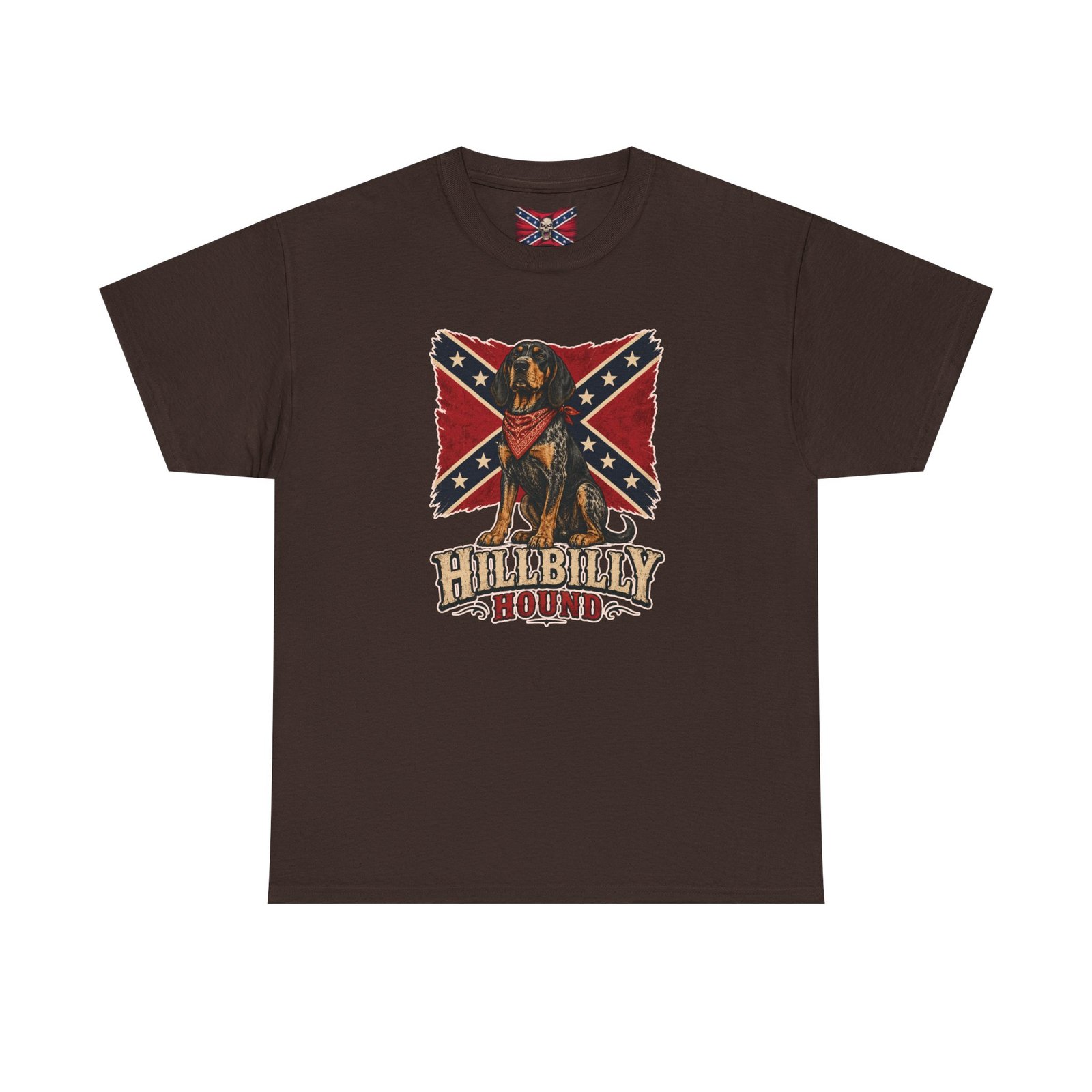 Confederate Flag - Dog - 'Hillbilly Hound' - Version 2 - Rebel T-Shirt - Unisex Heavy Cotton Tee - Image 16