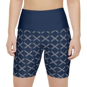 Women’s Performance Bike Shorts - Navy Rebel Flag Pattern