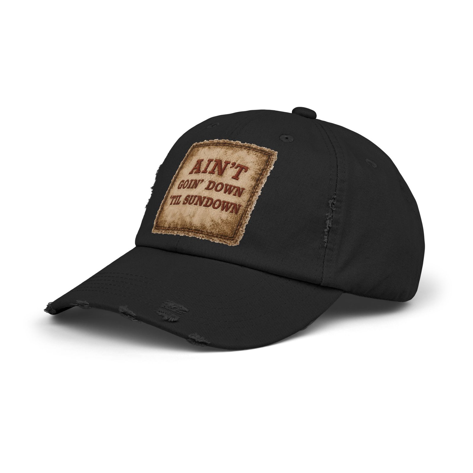Distressed Baseball Cap - "Ain't Goin' Down 'Til Sundown" Patch Look 20 Distressed Baseball Cap - "Ain't Goin' Down 'Til Sundown" Patch Look - Image 20