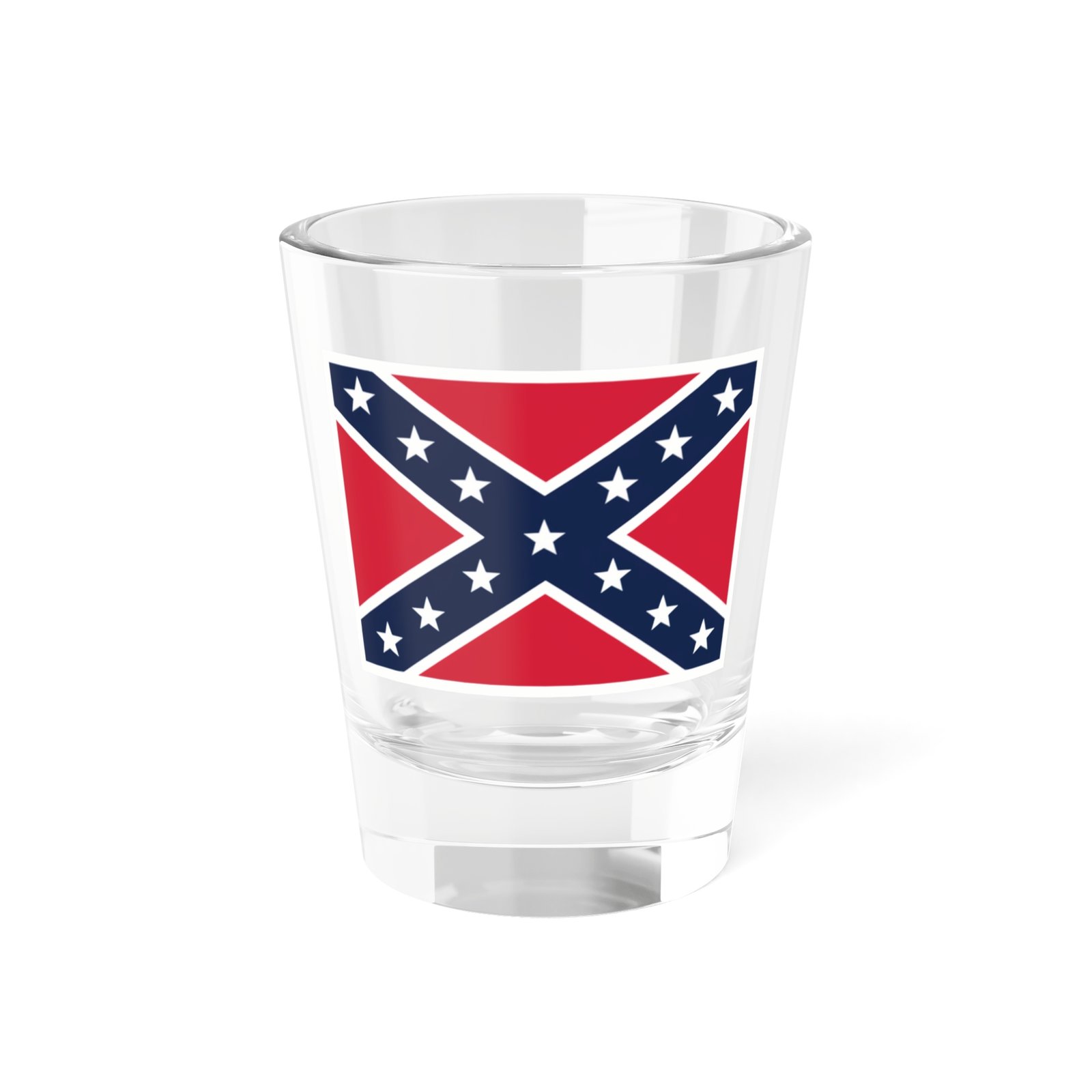 1.5oz Shot Glass - Confederate Flag Design - Rebel Glassware
