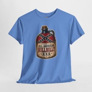 Confederate Flag - 'All American Hillbilly XXX' - Moonshine Jug - Rebel Flag - T-Shirt - Unisex Heavy Cotton Tee