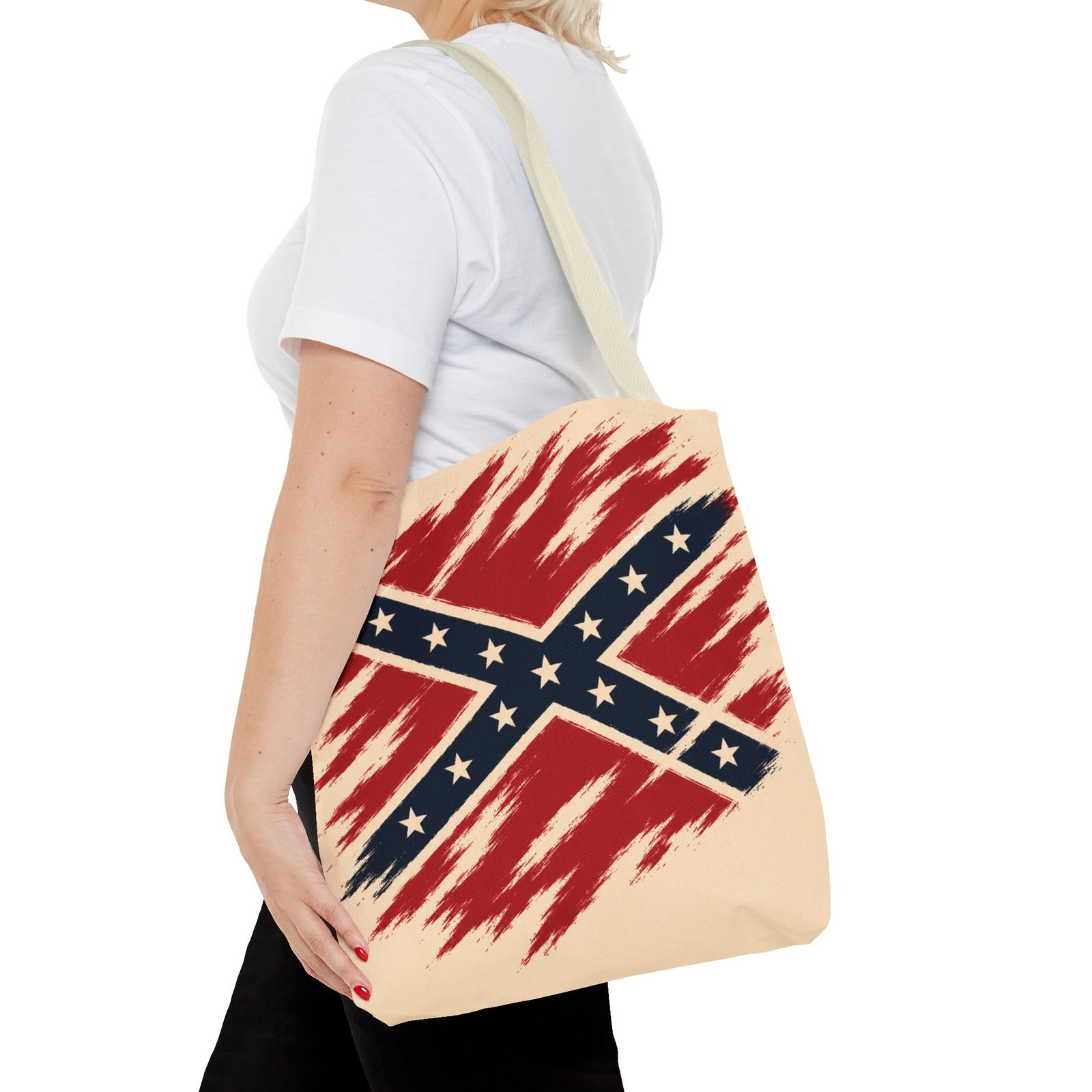 Tote Bag - Stylized Rebel Flag - Confederate - Cream Bag - Choice of Handle Colors 18 Tote Bag - Stylized Rebel Flag - Confederate - Cream Bag - Choice of Handle Colors - Image 18