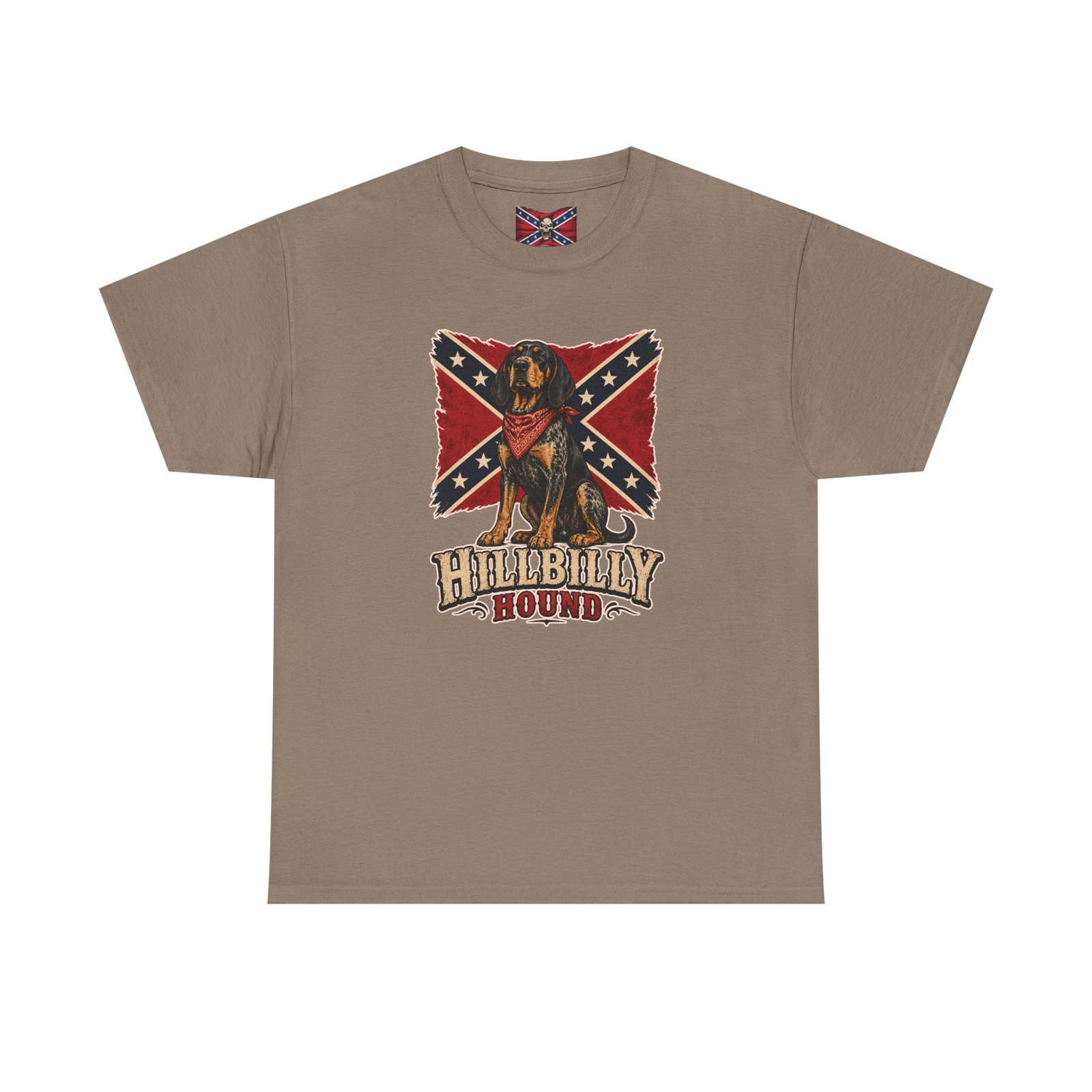Confederate Flag - Dog - 'Hillbilly Hound' - Version 2 - Rebel T-Shirt - Unisex Heavy Cotton Tee - Image 10