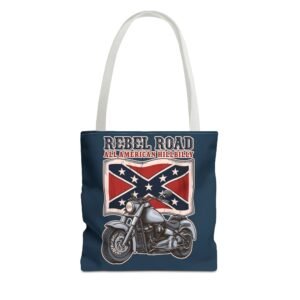 Tote Bag - Rebel Flag - Confederate - Rebel Road - Motorcycle - Choice of Handle Colors 2