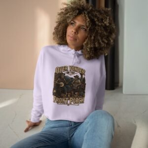Crop Hoodie - Rebel Flag Hooded Sweatshirt - 'Over Yonder on the Front Porch' - Skeletons