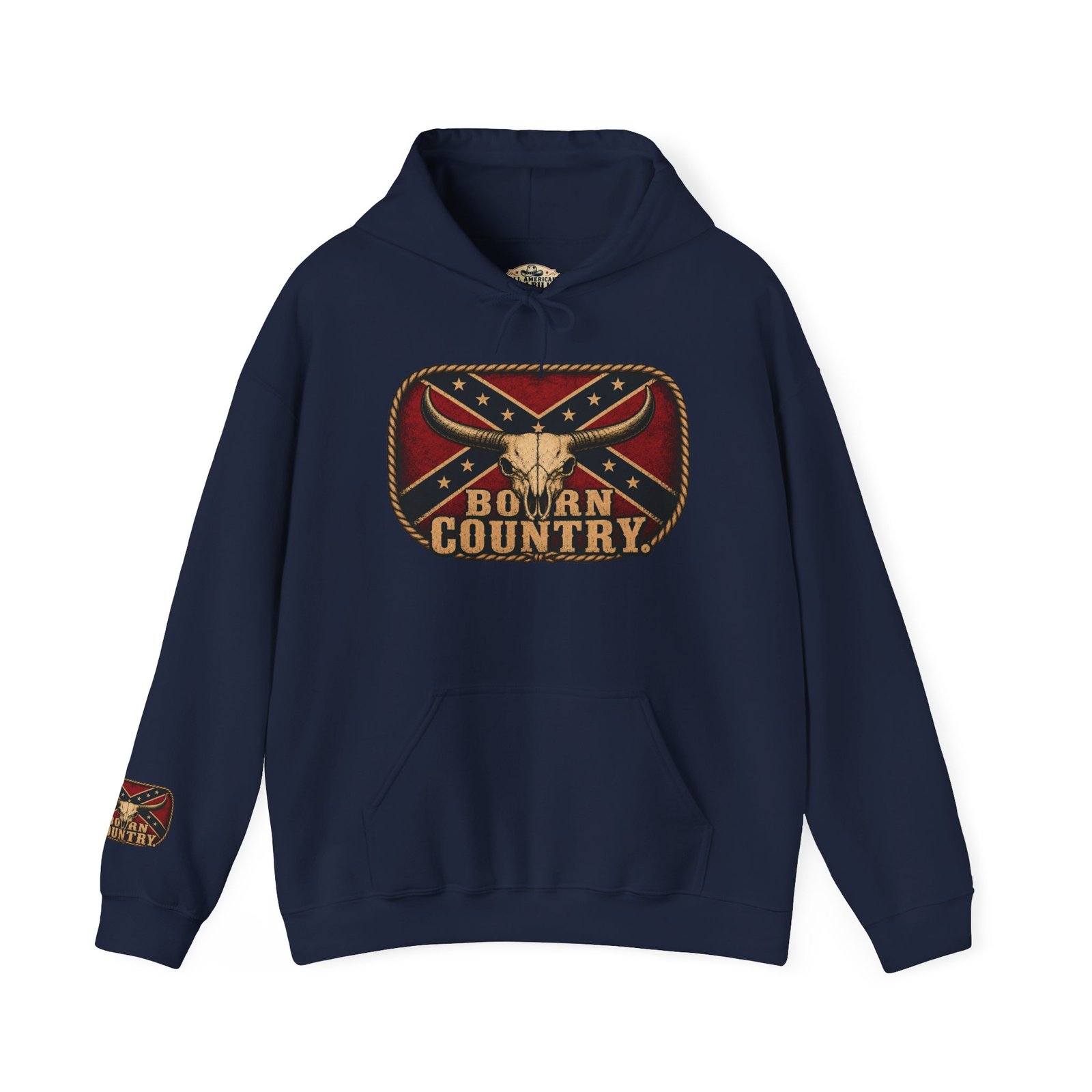 Hoodie - Confederate Pullover - 'Born Country' - Hooded Sweatshirt - Rebel - Choice of Colors - Image 19