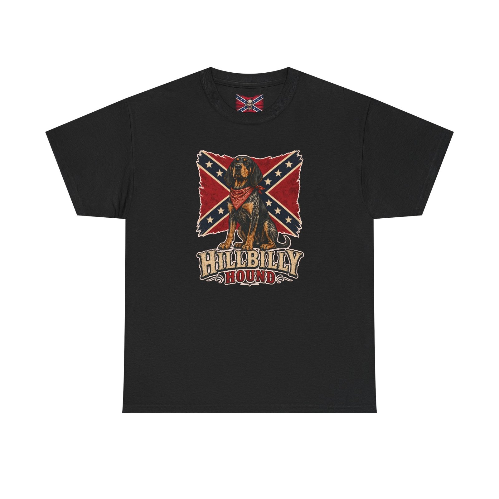 Confederate Flag - Dog - 'Hillbilly Hound' - Version 2 - Rebel T-Shirt - Unisex Heavy Cotton Tee - Image 14