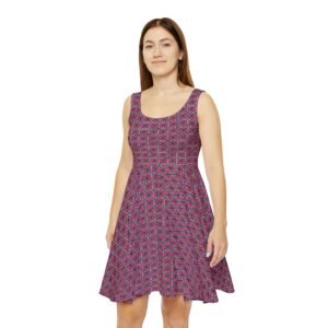 Rebel Flag Pattern Skater Dress - Women’s Casual Summer Dress - Red White Blue