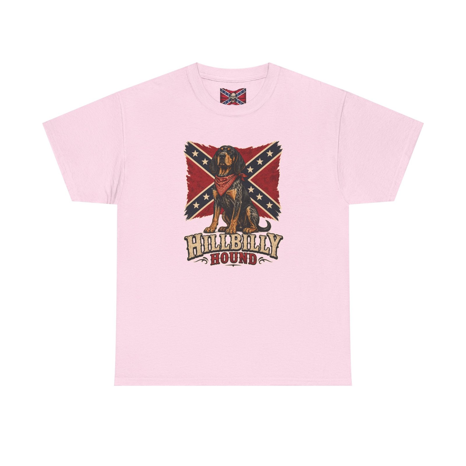 Confederate Flag - Dog - 'Hillbilly Hound' - Version 2 - Rebel T-Shirt - Unisex Heavy Cotton Tee - Image 15